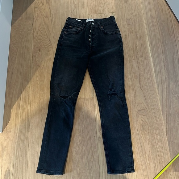 Agolde Nico Jeans - Black Ripped. Size 24 - Picture 2 of 10